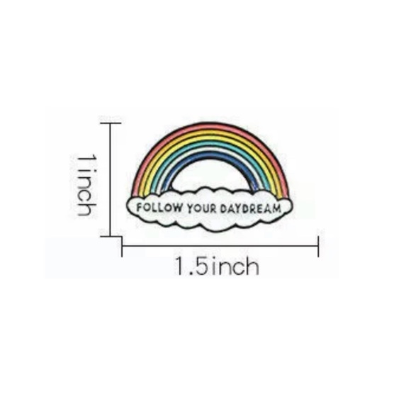 NEW Follow Your Daydream Rainbow Metal Pin - Picture 3 of 5